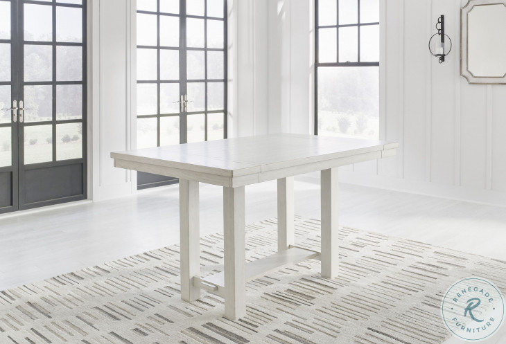 Robbinsdale Antique White Extendable Counter Height Dining Table From Ashley Furniture | Coleman ...