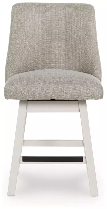 Robbinsdale Light Gray Upholstered Swivel Bar Stool Set of 2