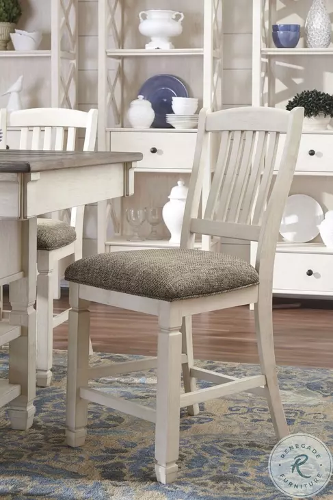 Bolanburg Two Tone Upholstered Bar Stool Set of 2