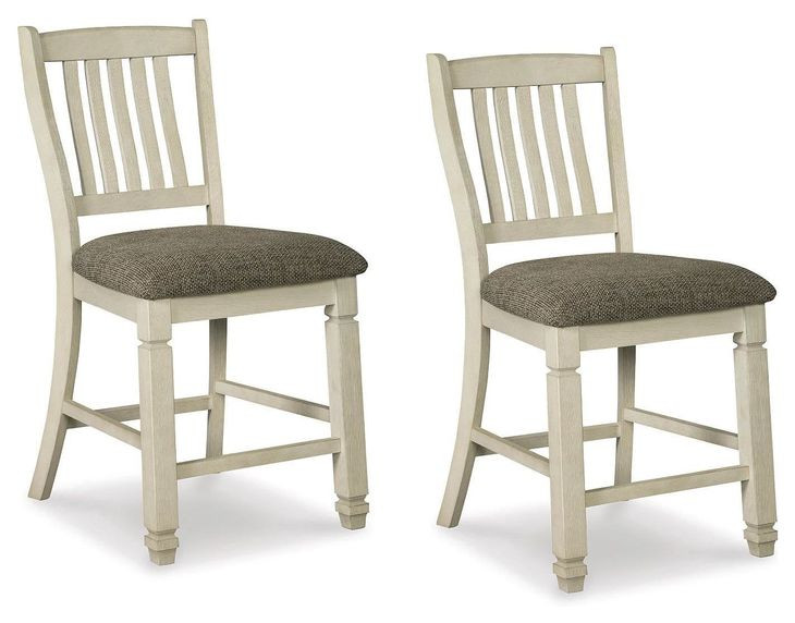 Bolanburg Two Tone Upholstered Bar Stool Set of 2