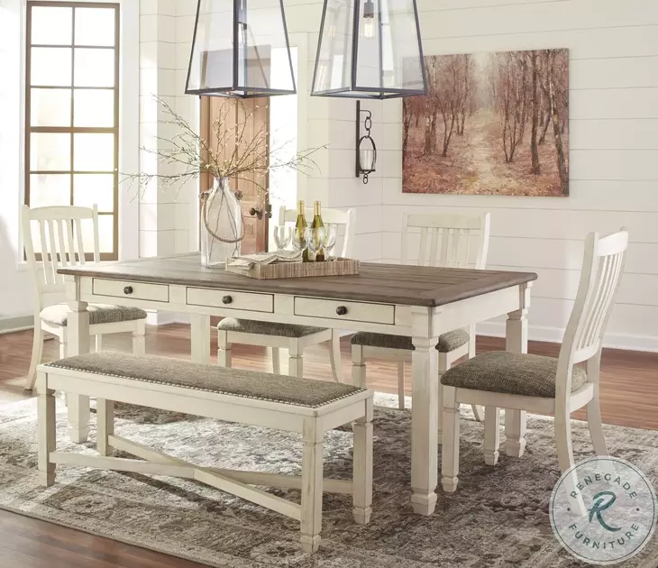 Bolanburg White and Gray Rectangular Dining Table