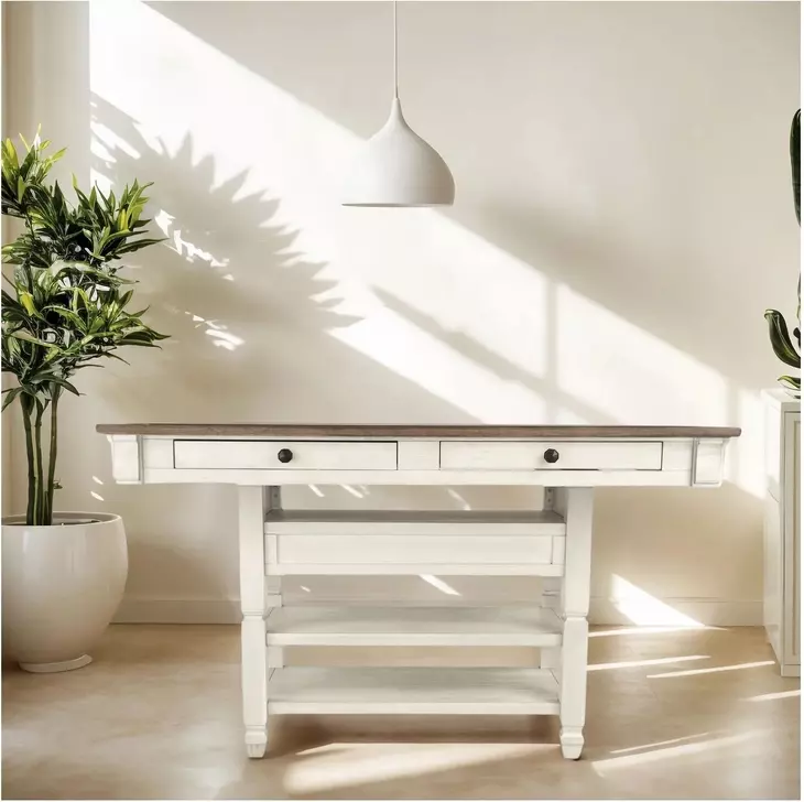 Bolanburg White and Gray Rectangular Counter Height Dining Table