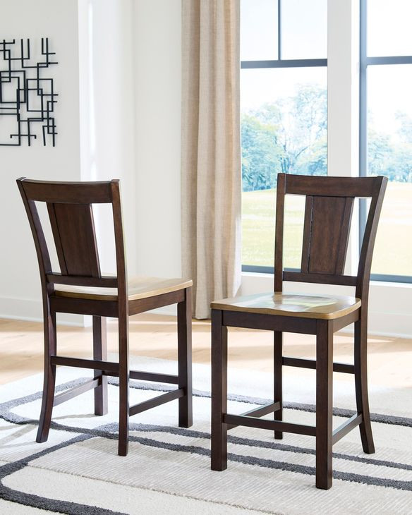 Sharlander Dark Brown Bar Stool Set of 2