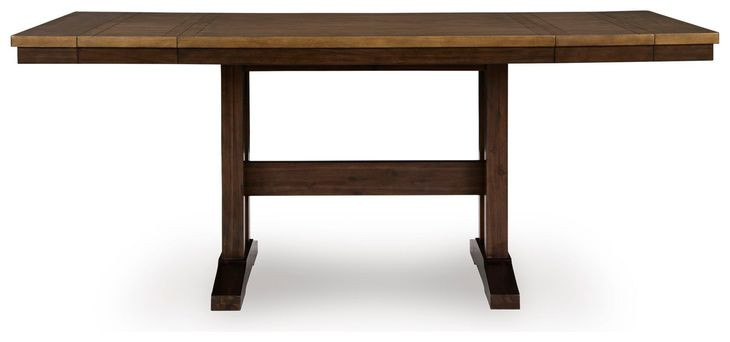 Sharlander Dark Brown 86" Extendable Rectangular Counter Height Dining Room Set