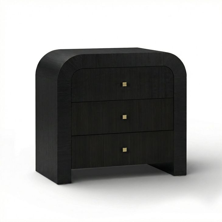 Hump Black Arched 3 Drawer Chest