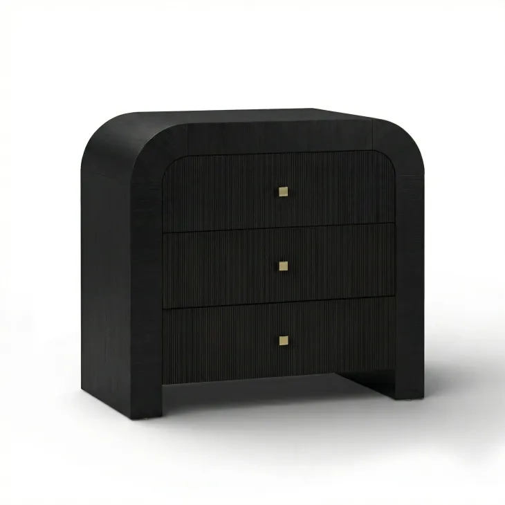 Hump Black Arched 3 Drawer Chest