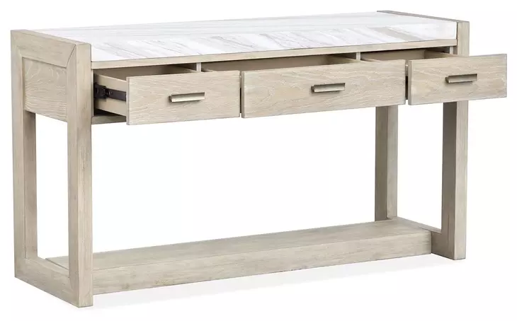 Northcrest Gallery Buff and Antique Silver Rectangular Marble Top Occassional Table Set