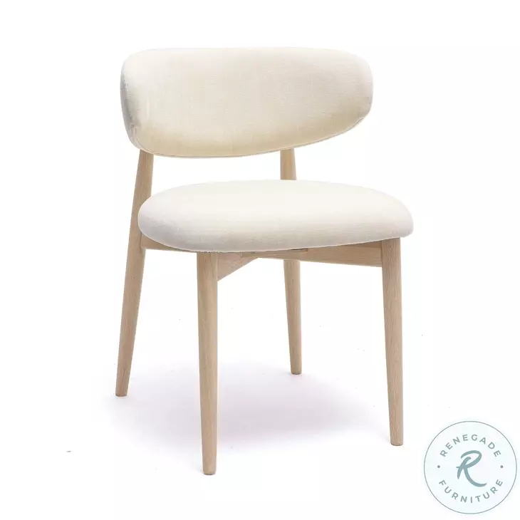 Zinea Cream Performance Textured Velvet Dining Chair