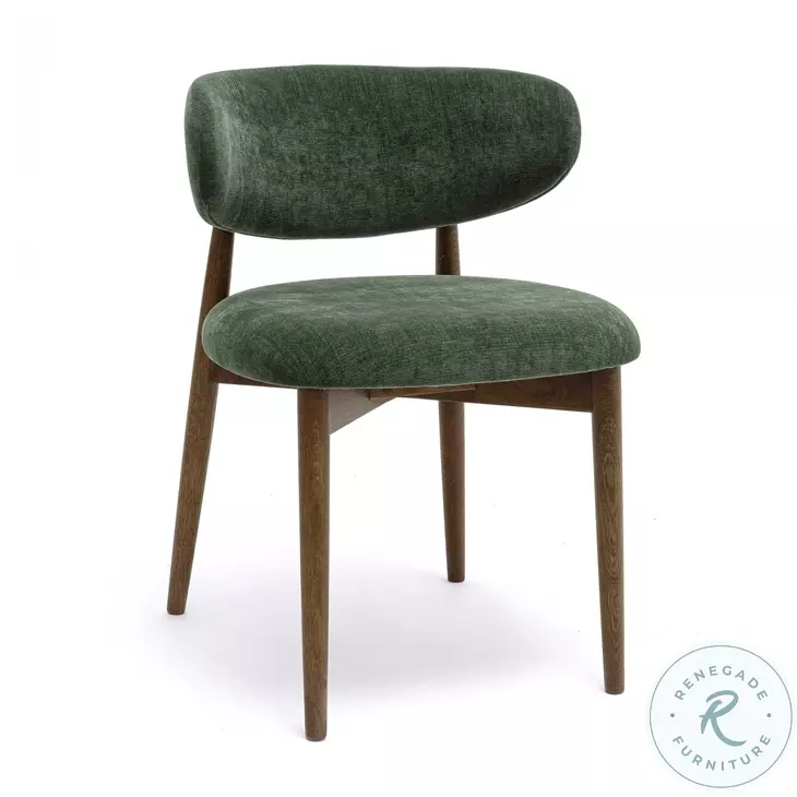 Zinea Forest Green Performance Textured Velvet Dining Chair