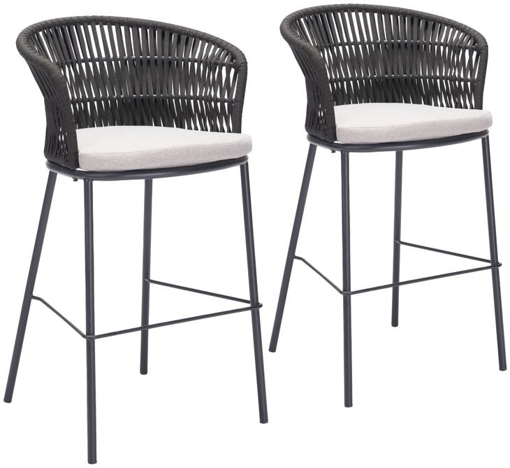 Freycinet Natural Outdoor Bar Stool Set of 2