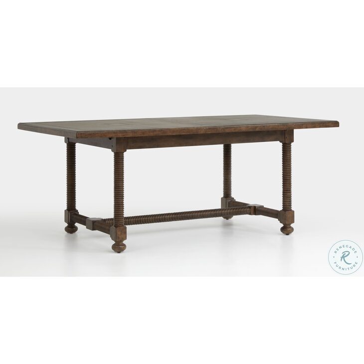 7014 Brown And Tokyo Almond Extendable Rectangular Dining Table From