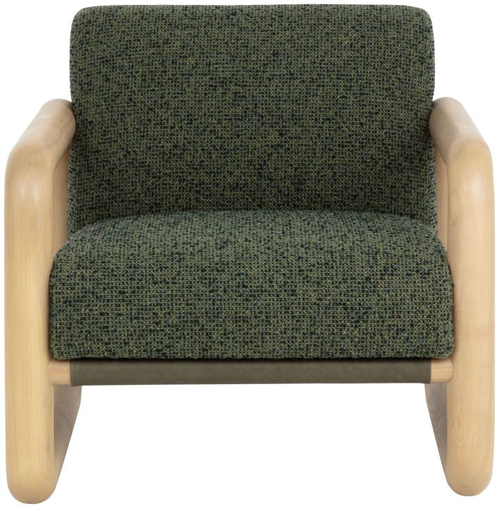 Cirro Noah Meadow and Ludlow Dark Olive Leather Upholstered Lounge Chair