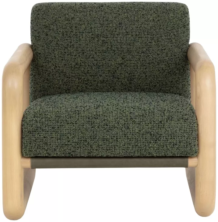 Cirro Noah Meadow and Ludlow Dark Olive Leather Upholstered Lounge Chair
