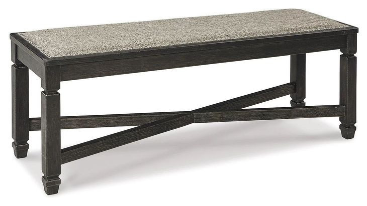 Tyler Creek Black And Gray Upholstered Bench