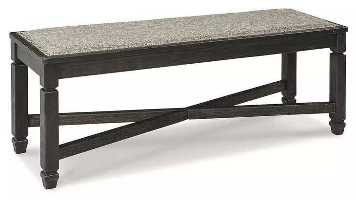 Tyler Creek Black And Gray Upholstered Bench