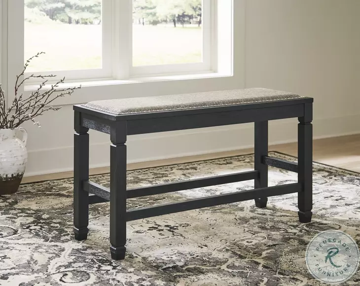 Tyler Creek Antique Black Double Counter Height Dining Bench