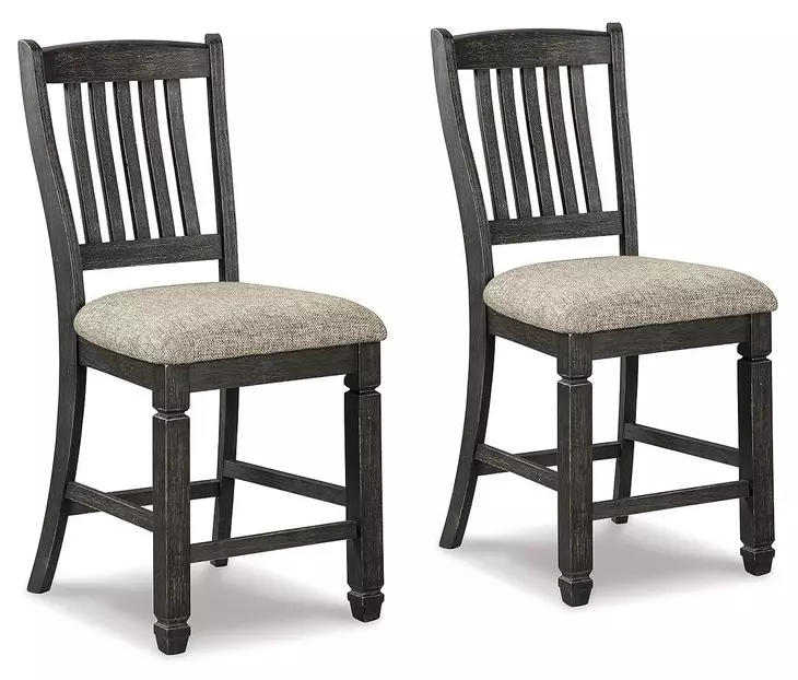 Tyler Creek Black And Gray Upholstered Bar Stool Set of 2