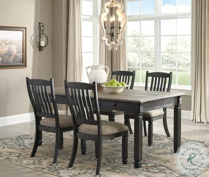 Tyler Creek Black And Gray Rectangular Dining Table