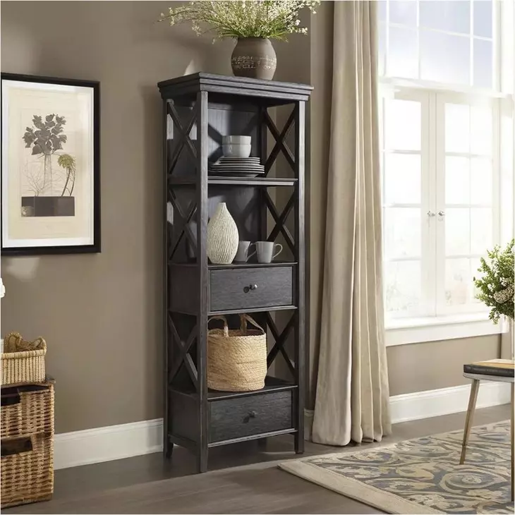 Tyler Creek Black And Gray Display Cabinet