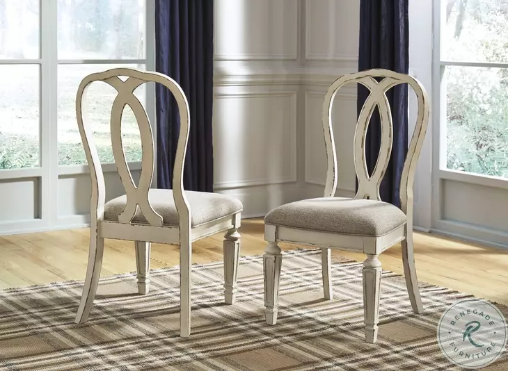 Realyn White Dining Upholstered Sidechair Set of 2