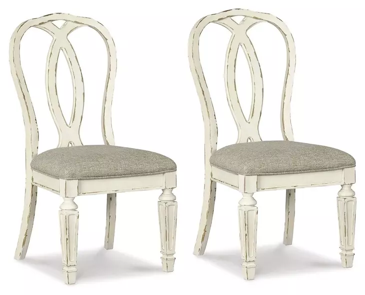 Realyn White Dining Upholstered Sidechair Set of 2