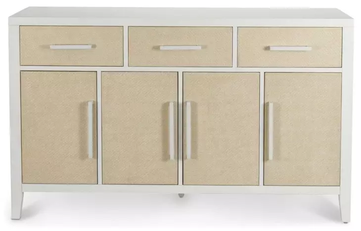 Miramar Sand and Stark White 4 Door Credenza