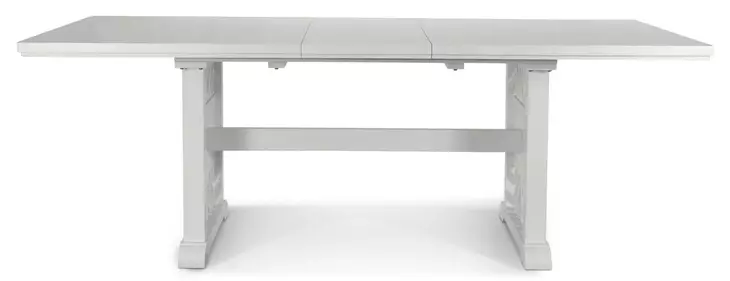 Miramar Sand and Stark White 96" Extendable Rectangular Dining Table with Self Storing Leaf