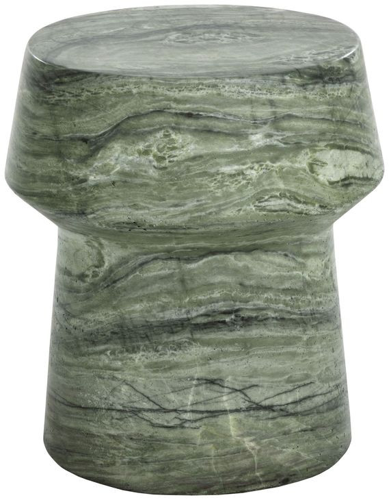 Brie Sage Round Concrete Top Outdoor End Table
