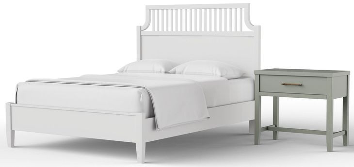 Pure Maple Cottage White Garden Queen Panel Bed