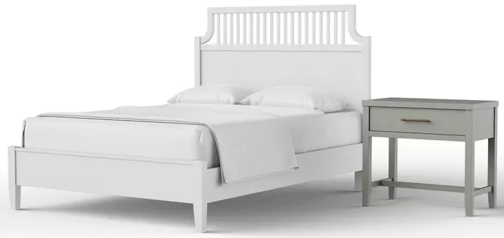 Pure Maple Cottage White Garden King Panel Bed