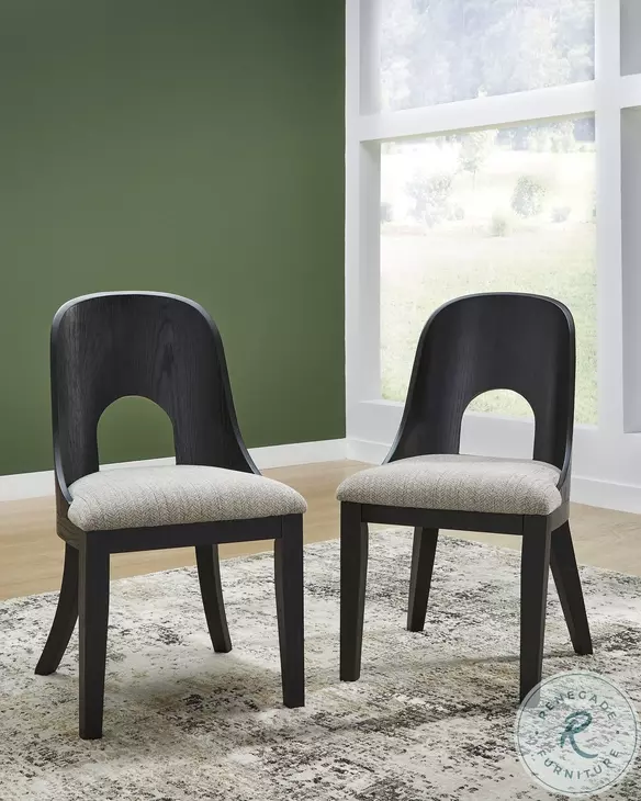 Rowanbeck Gray Upholstered Side Chair Set Of 2