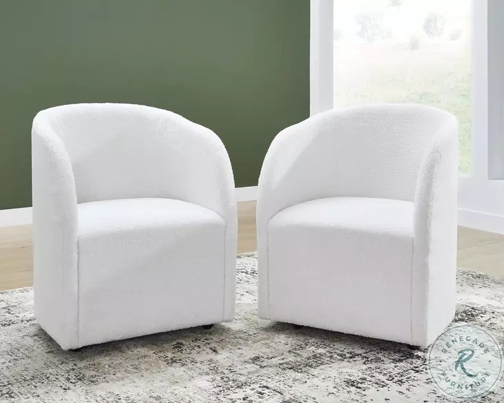 Rowanbeck Ivory Upholstered Arm Chair Set Of 2