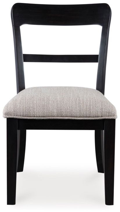 Chadworth Black and Gray Upholstered Dining Chair Set of 2