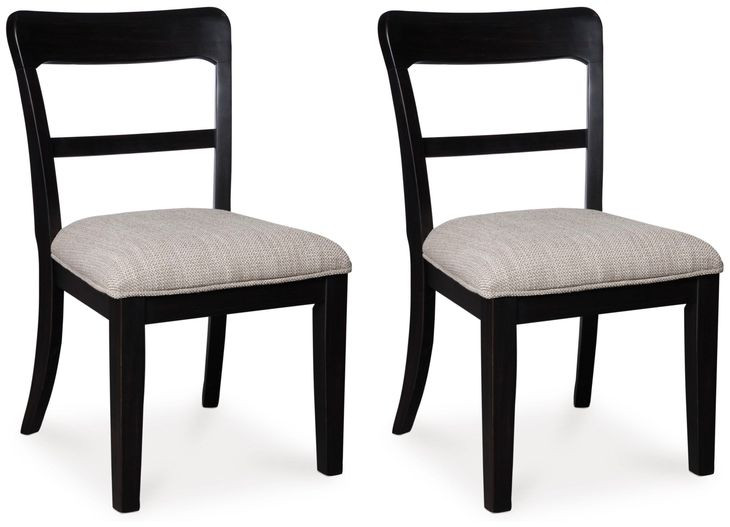 Chadworth Black and Gray Upholstered Dining Chair Set of 2