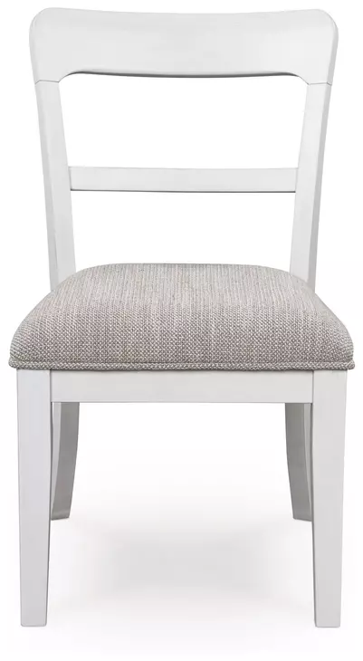 Chadworth White and Gray Upholstered Dining Chair Set of 2
