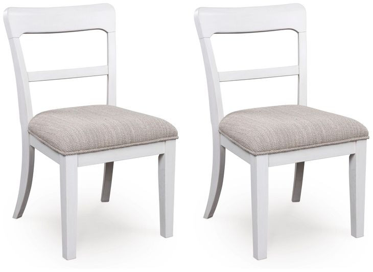 Chadworth White and Gray Upholstered Dining Chair Set of 2