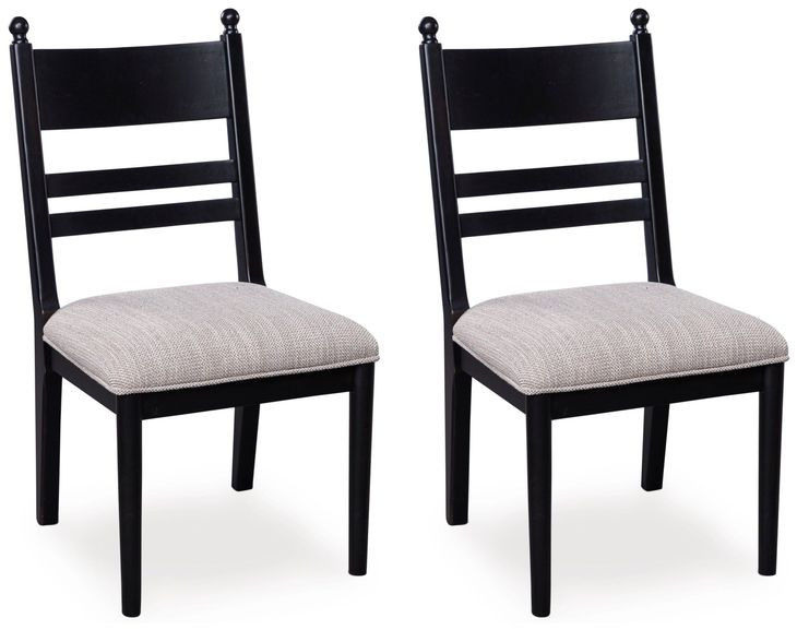 Chadworth Black and Gray Upholstered Side Chair Set of 2