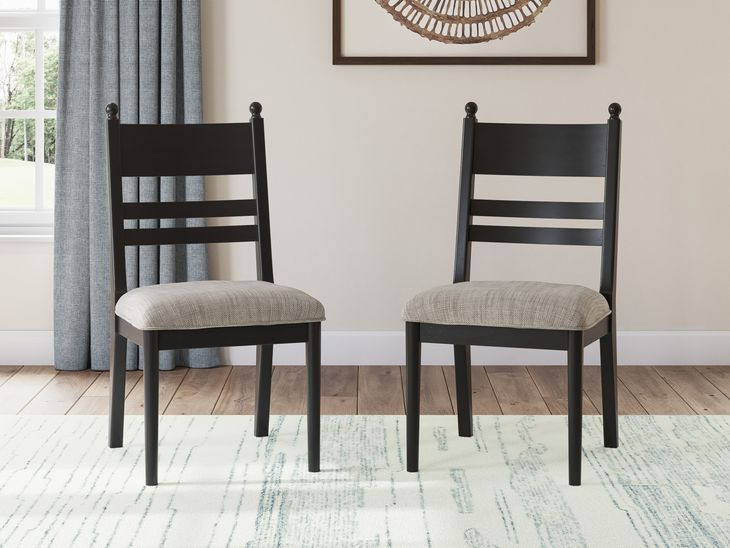 Chadworth Black and Gray Upholstered Side Chair Set of 2
