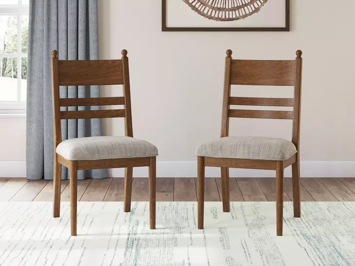 Chadworth Brown and Gray Upholstered Side Chair Set of 2