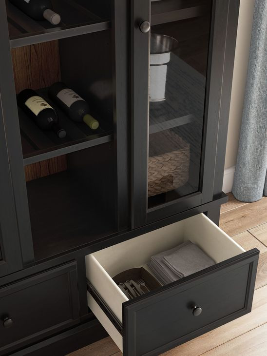 Chadworth Black and Brown 2 Glass Door Curio Cabinet