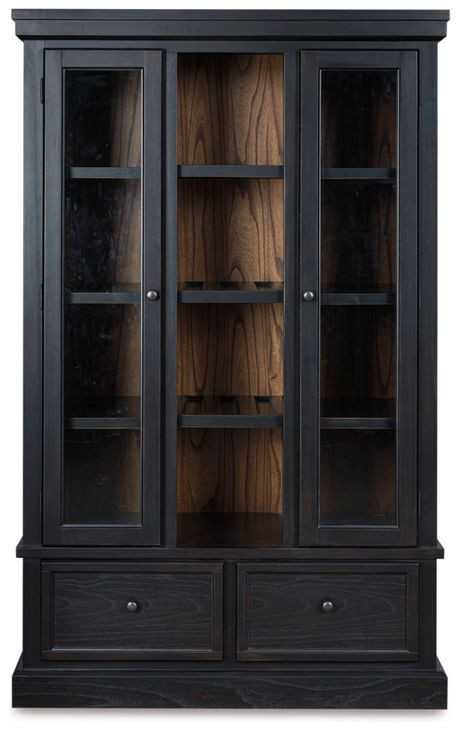 Chadworth Black and Brown 2 Glass Door Curio Cabinet