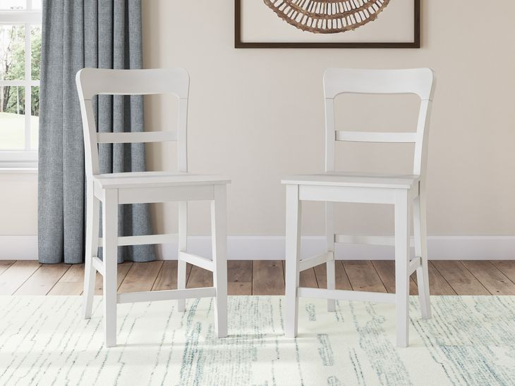 Chadworth White Bar Stool Set of 2