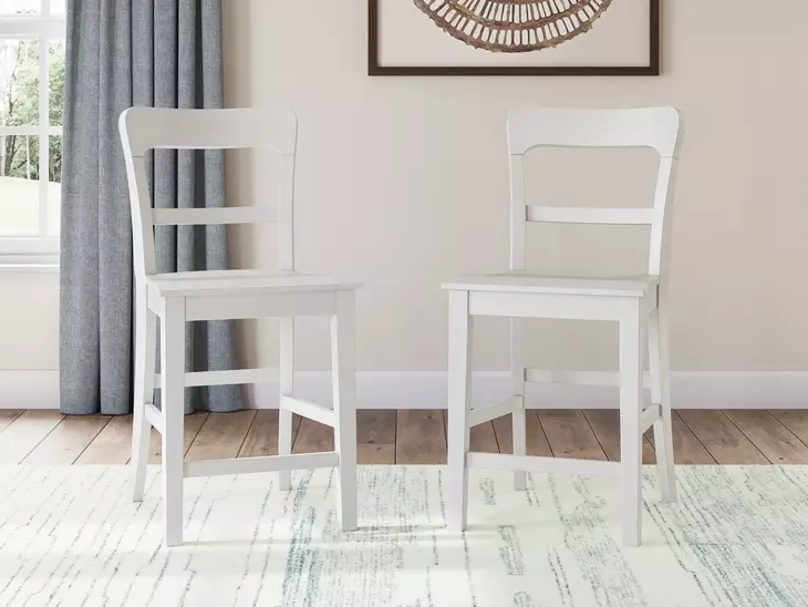 Chadworth White Bar Stool Set of 2