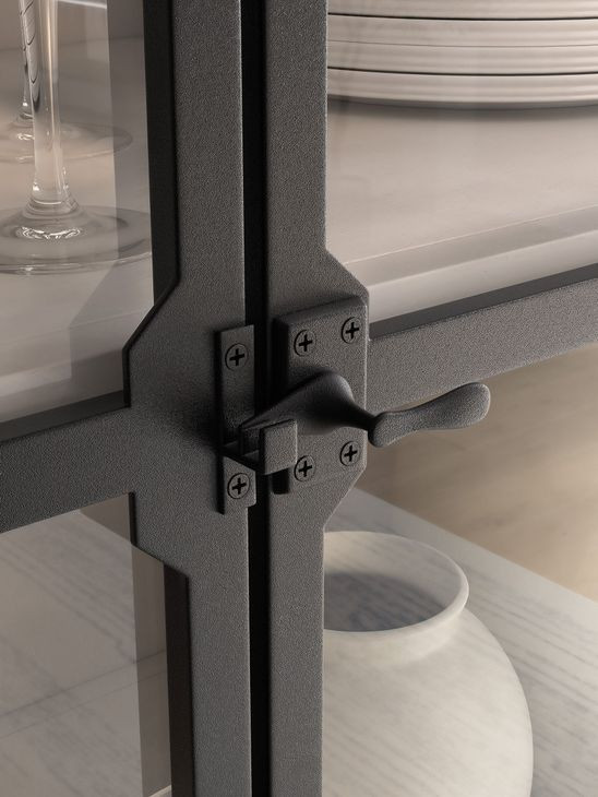 Chadworth White and Black 2 Glass Door Display Cabinet