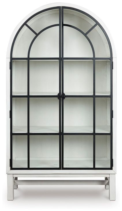 Chadworth White and Black 2 Glass Door Display Cabinet
