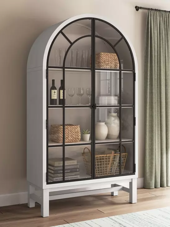 Chadworth White and Black 2 Glass Door Display Cabinet From Ashley