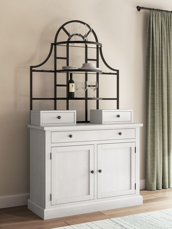 Chadworth White and Black Baker's Rack