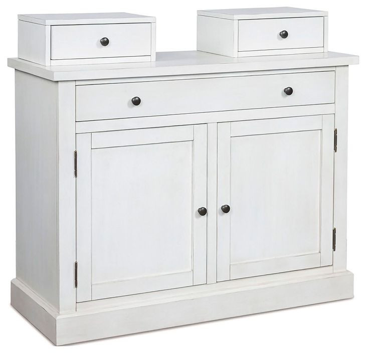 Basinger Black and White 2 Door Bakers Rack and Hutch