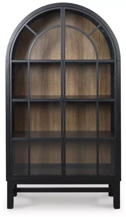 Chadworth Black and Brown 2 Glass Door Display Cabinet