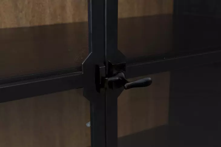Chadworth Black and Brown 2 Glass Door Display Cabinet